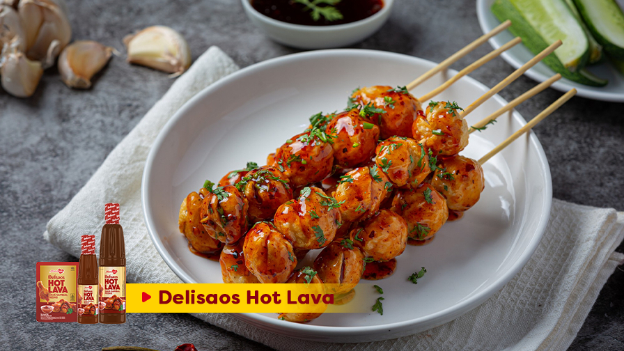 Resep Bakso Bakar dengan Saus Hot Lava! Bikin Nagih Pedasnya